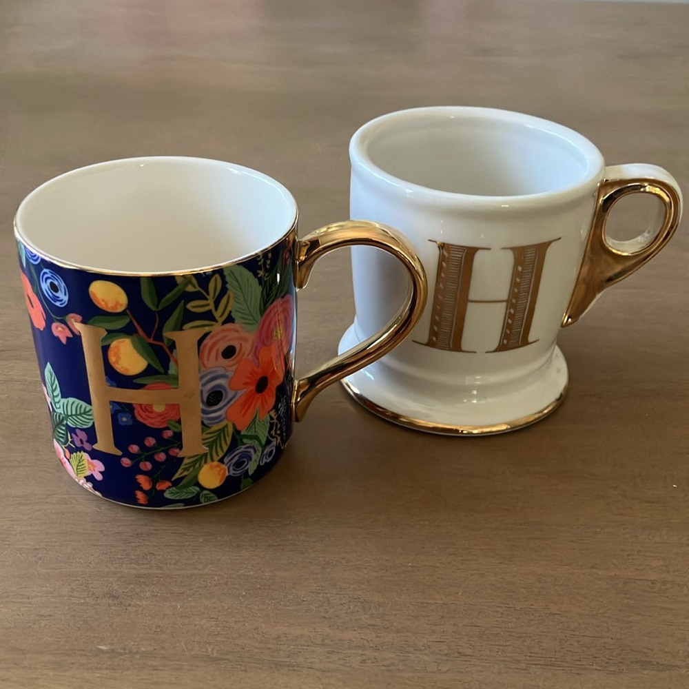 Anthropologie | Set of 2 “H” Mugs